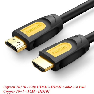 Ugreen UG10170HD101TK 10M màu Vàng Cáp tín hiệu HDMI chuẩn 1.4 hỗ trợ phân giải - HÀNG CHÍNH HÃNG