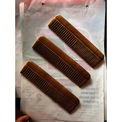 Lược gỗ Bách Xanh bằng đầu 2 loại răng Size M-16 cm - Chăm sóc tóc cho Nữ