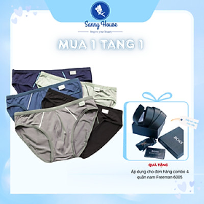 Combo Mix 5 Quần Lót Nam Freeman 6005 Tam Giác Tặng Kèm Dây Nịt Nam Cao Cấp