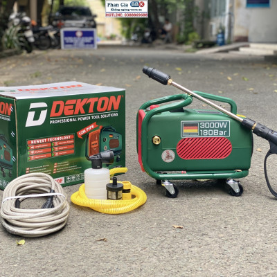 Máy Rửa Xe Dekton DK-CWR3000F - Công Suất 3000W - Có Chỉnh Áp, Bánh Xe Đẩy - Motor 100% Dây Đồng