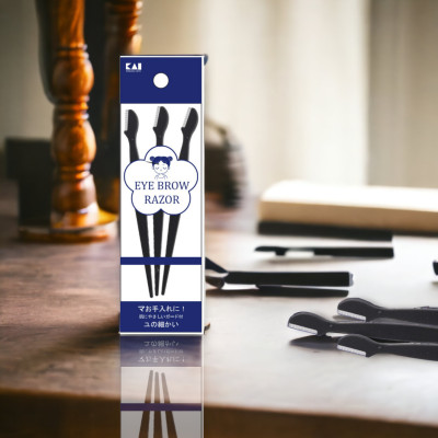 Dao Cạo Lông Mày Màu Đen Kai Groom 38531-HC1161 (Set 3 Cây)