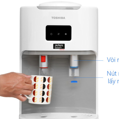 Cây nước nóng lạnh Toshiba RWF-W1664TV (W1) - Thiết kế bình inox liền khối, đảm bảo không rò rỉ nước, Khóa trẻ em - Hàng chính hãng - Bảo hành 12 tháng chính hãng