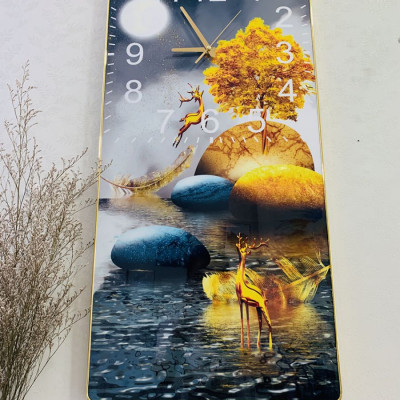 Tranh đồng hồ treo tường tráng gương - tranh treo tường phòng khách - phòng ngủ - phòng khách - nhà hàng - khách sạn - tặng đinh 3 chân