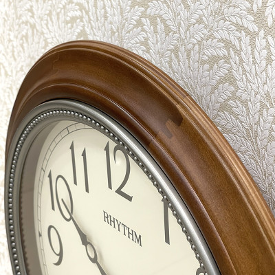 Đồng hồ treo tường Nhật Bản Rhythm CMJ549NR06 Kt 37.2 x 49.4 x 8.0cm, 1.4kg Vỏ gỗ. Dùng Pin