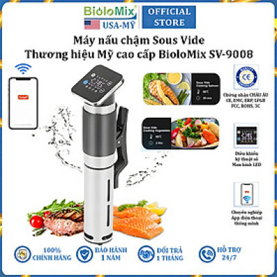 Máy nấu chậm Sous Vide BioloMix SV-9008 màn hình LED điều khiển kết nối qua app điện thoại - Hàng Nhập Khẩu