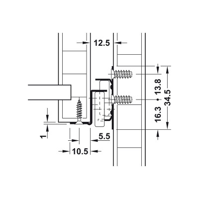 Ray bánh xe 500mm Hafele - 431.16.705