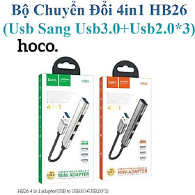 Bộ Hub Chuyển Đổi 4 Trong 1 Dành Cho Hoco Hb26 1 Usb 3.0 Và 3 Usb 2.0 Hàng Chính Hãng