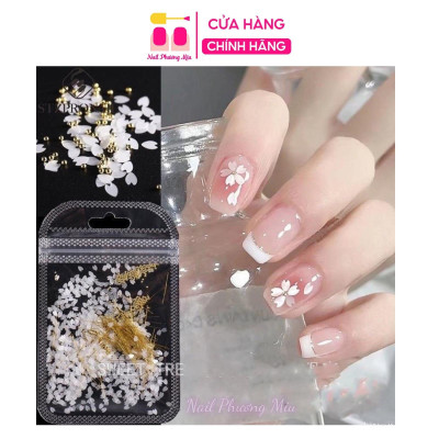 Hoa Anh Đào Trang Trí Móng, Phong Cách Nhật Hàn, Chất Liệu Sequins Lấp Lánh, 50 Bông, Làm Nail Trẻ Trung Nail Phương Miu Nữ