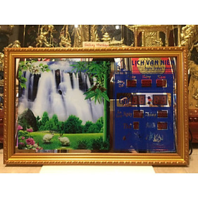 Tranh đồng hồ vạn niên suối thác - 35518
