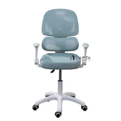 Ghế học sinh học bài chống gù màu xanh cho bé trai Ghế học sinh chống gù chống cận có giá đỡ cột sống nệm lưới vải tay ghế nhựa trắng điều chỉnh có bánh xe tiện lợi