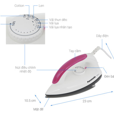 [Hàng Chính Hãng] Bàn Ủi Khô Panasonic NI-317TVRA/XRA – Mặt Đế Chống Dính, Ủi Mượt Mọi Vải