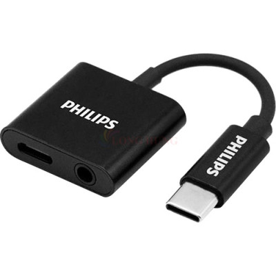 Cổng chuyển đổi Philips 2 in 1 USB-C to Audio Adapter SWA3021 - Hàng chính hãng