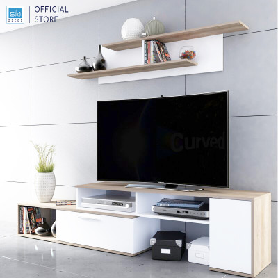 Combo Kệ Tivi Để Sàn Và Treo Tường, Có Thể Điều Chỉnh Chiều Dài Từ 150cm Đến 250cm SIB Decor TV67