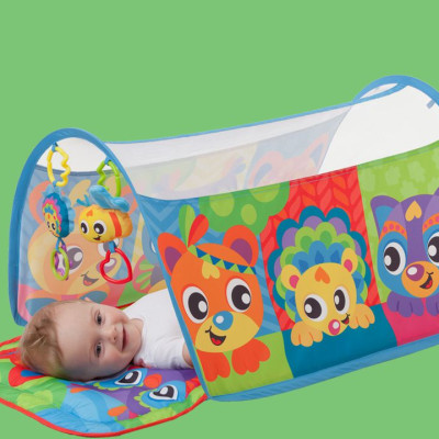 Thảm chơi đường hầm Honey Bee Bear Playgro, cho bé sơ sinh đến 24 tháng