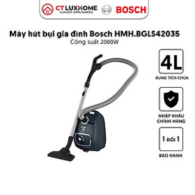 Máy Hút Bụi Có Dây Bosch BGLS42035, 2000W, 10A, 10m, túi chứa bụi 4 lít [Hàng chính hãng]