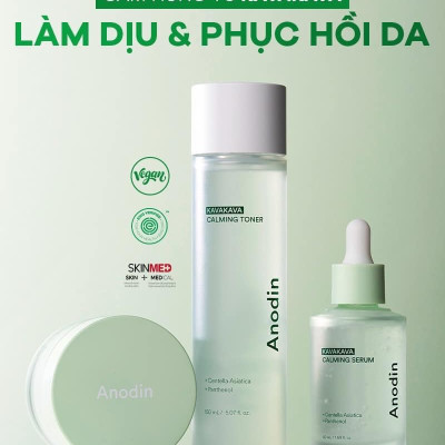 Toner dưỡng da cân bằng làm dịu và cấp ẩm chiết xuất rau má Anodin KavaKava Caliming Toner 150ml - Hàn Quốc
