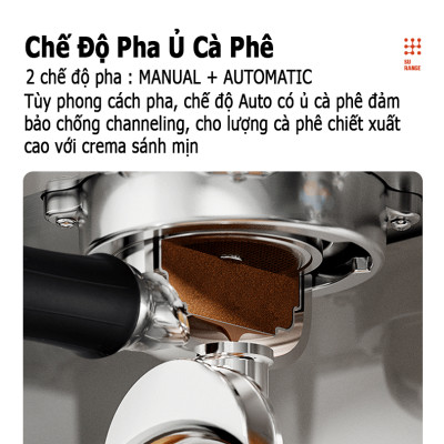 Máy Pha Cà Phê Espresso Gemilai CRM3007I Chuyên Nghiệp Thương Mại, Kiểm Soát Nhiệt Độ Pha Tùy Ý, Pha Cafe Espresso 58mm, Định Lượng Tùy Ý, Hàng Chính Hãng