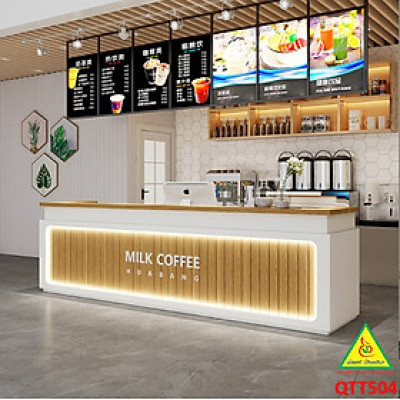 Bàn thu ngân, bàn lễ tân, bàn tính tiền bằng gỗ MDF QTT504 - NỘI THẤT LẮP RÁP VIENDONGADV