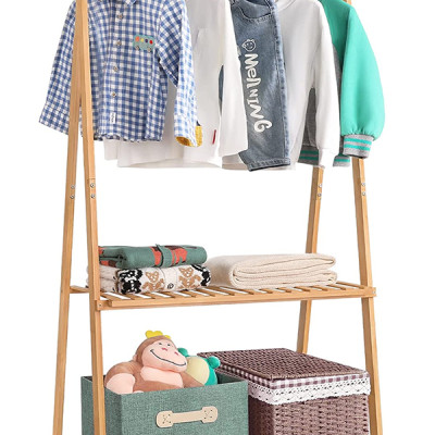 KỆ GỖ TREO QUẦN ÁO CHỮ A HAI TẦNG- MÀU GỖ TỰ NHIÊN- Thương Hiệu GACCO