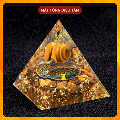 Kim Tự Tháp Thạch Anh Luân Xa Pha Lê Chakra Resin Tự Nhiên Trang Trí Phòng Thiền phong thủy thu năng lượng tốt Orgonite quà tặng