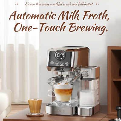 Máy pha cà phê Espresso bán tự động 3 trong 1 Thương hiệu HiBREW H13A Mỹ Với Công suất 1350W, Áp suất 20 bar - Bảo hành 12 tháng, Hàng Nhập Khẩu