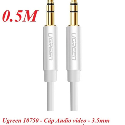 Ugreen UG10750AV119TK 0.5M màu Trắng Cáp âm thanh 2 đầu 3.5mm dương dây tròn TPE cao cấp - HÀNG CHÍNH HÃNG