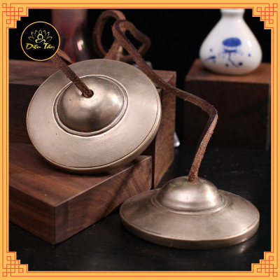 Chuông thiền Tây Tạng Tingsha Cymsha Cymbals Chiêng đồng thủ công Mật tông Chuông Yoga Chập Cheng Chũm Chọe kèm bao gấm