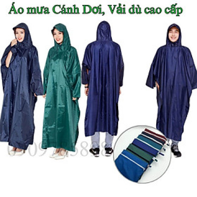 Áo Mưa kín người Không Xẻ Tà Vải Dù Hàng Cao Cấp Chống Thấm Cực Tốt, Áo Mưa Đi Xe Máy