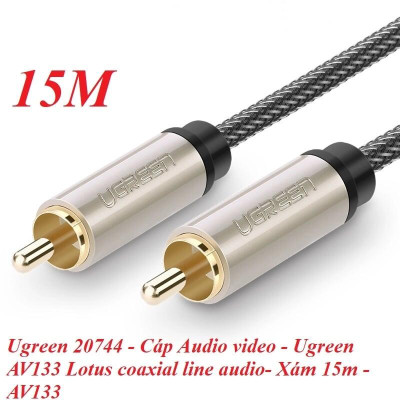 Ugreen UG20744AV133TK 15M màu Xám Cáp âm thanh bông sen Coaxial cao cấp - HÀNG CHÍNH HÃNG