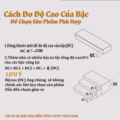 CẦU ĐI XE MÁY INOX . kt 85x40cm