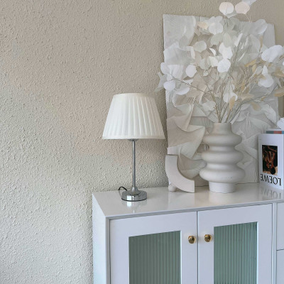 Đèn ngủ trang trí đèn bàn làm việc kim loại bạc mạ sơn chống rỉ có nút điều chỉnh sáng DBK007