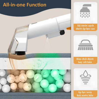 Máy giặt, máy hút bụi, lau sàn, bề mặt Sofa, nệm, thảm, ga giường dạng cầm tay cao cấp DSP Nga - Mã KD2041