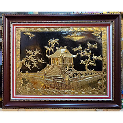 TRANH ĐỒNG MẠ VÀNG 24K - CHÙA MỘT CỘT HÀ NỘI