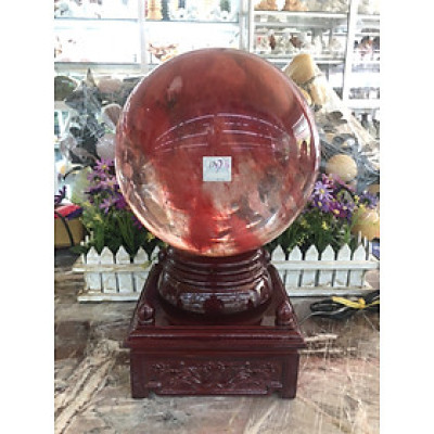 Bi đèn xoay phong thủy đá núi lửa Obsidian đỏ nặng 13,7 kg