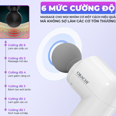 Súng Massage Có Đầu Nóng Okachi JP-G3 Màu Đen