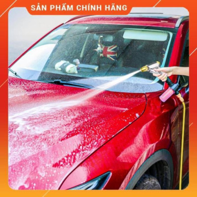 ️ Bộ dây vòi xịt nước rửa xe, tưới cây , tăng áp 3 lần, loại 20m 206236 đầu đồng,cút,nối vàng+ mở chai