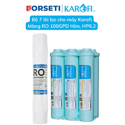 Bộ 10 lõi lọc nước Karofi bộ lõi lọc thô 123 SmaxPro V, màng RO 100 Hàn và bộ hiệu suất HP6.2 dành cho máy lọc nước Karofi model KAQ-X16 - Hàng chính hãng