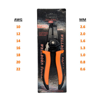 Kìm tuốt dây, kìm tuốt dây điện, kìm chính hãng cao cấp, mũi kìm tròn có chốt gài an toàn khi sử dụng 