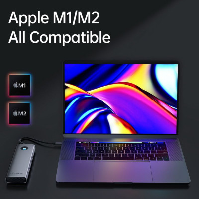 Bộ chuyển đổi ( Hub ) đa năng 6 trong 1 cổng Type-C Orico PW11-6PR-SV-EP - Hàng Chính Hãng