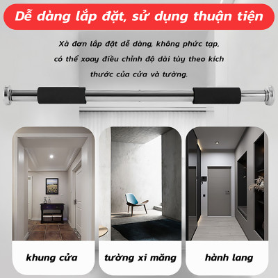 Xà đơn treo tường gắn cửa đa năng cao cấp tập thể dục tại nhà,Tay Cầm Bọc Đệm PVC Chống Trượt