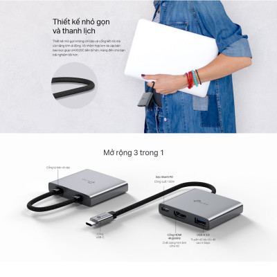 HUB USB TP-Link UH3020C - USB Chuyển Đổi 3 Cổng Dành Cho PC/Laptop - Hàng Chính Hãng