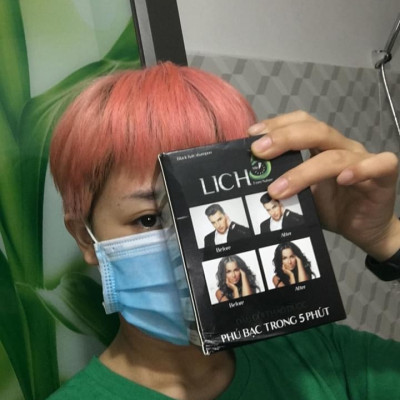 Dầu gội nhuộm tóc Lich5 màu nâu đen - Lên màu tự nhiên - Sử dụng đơn giản, tiện lợi, mùi dễ chịu - Tặng bộ kit tự nhuộm tại nhà