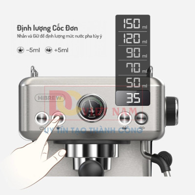 Máy Pha Cà Phê Espresso HiBREW H10A Cao Cấp Thương Hiệu Mỹ, Công suất 1350W - HÀNG NHẬP KHẨU, BẢO HÀNH 12 THÁNG