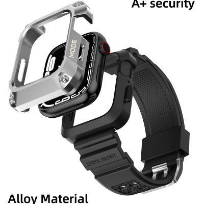 Ốp Case Vỏ Kim Loại bảo vệ tích hợp dây đeo cho Apple Watch Series 4/5/6/SE/7/8/9/SE2 Size 44mm/45mm - Hàng Chính Hãng