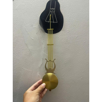 Phụ kiện lắc đồng hồ treo tường cao cấp – Cây lắc hợp kim mạ vàng bóng, dùng cho đồng hồ gỗ lũa, đồng hồ cổ