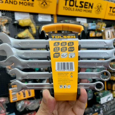 BỘ 5 CỜ LÊ VÒNG MIỆNG (8, 10, 13, 17, 19MM) TOLSEN 15886 - HÀNG CHÍNH HÃNG