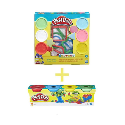 PLAYDOH Khuôn Tạo Hình Và Bột Nặn 4 Màu CBE8534/E8530-23241