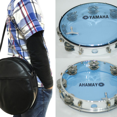 Combo Trống Lắc Tay Và Bao Đựng Lục Lạc Gõ Bo Tambourine Yamaha MT6-102B (Xanh)