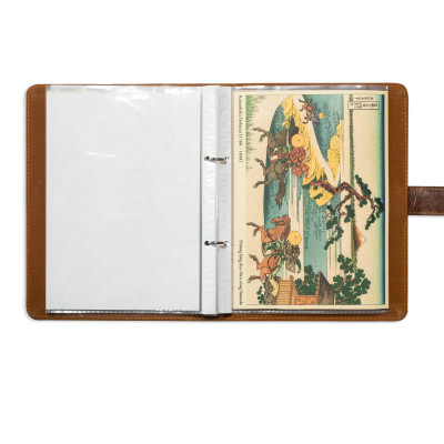 hoa ta - Bìa Da Đông Á Danh Hoạ Kèm Bộ 10 Tranh Khắc Gỗ Nhật In Trên Giấy Washi