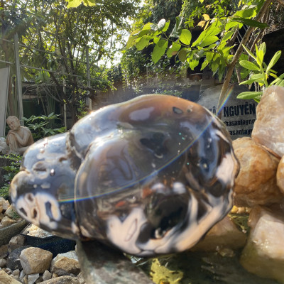 Viên Đá Mã Não Tự Nhiên DMN105 NHASAN "độc nhất tại Việt Nam", nặng 6kg, kích thước 20x23 cm